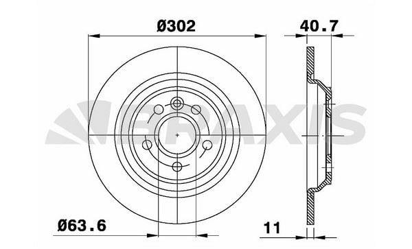 ARKA FREN AYNASI VOLVO  S60 II10> S80 II 06> V60 II 13> V70 II 06> XC70 06> DÜZ 302mm