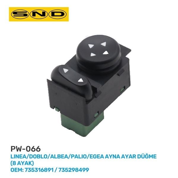 AYNA AYAR DÜĞME (8 AYAK) LINEA DOBLO ALBEA PALIO EGEA OEM: 735316891 735298499