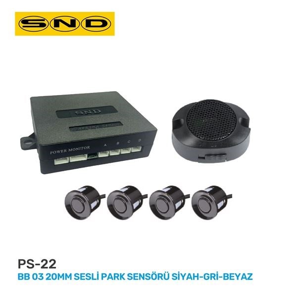 BB 03 20MM SESLİ PARK SENSÖRÜ SİYAH GRİ BEYAZ