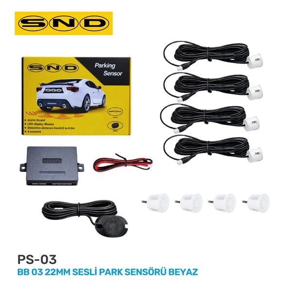BB 03 22MM SESLİ PARK SENSÖRÜ BEYAZ
