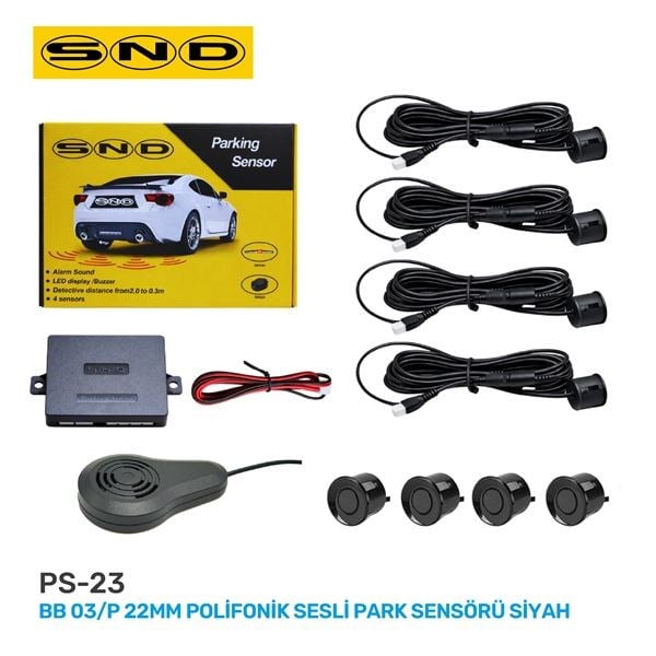 BB 03 P 22MM POLİFONİK SESLİ PARK SENSÖRÜ SİYAH