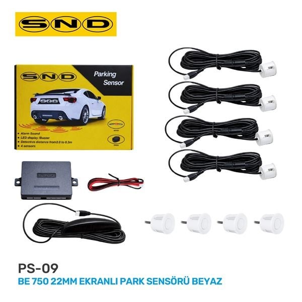 BE 750 22MM EKRANLI PARK SENSÖRÜ BEYAZ