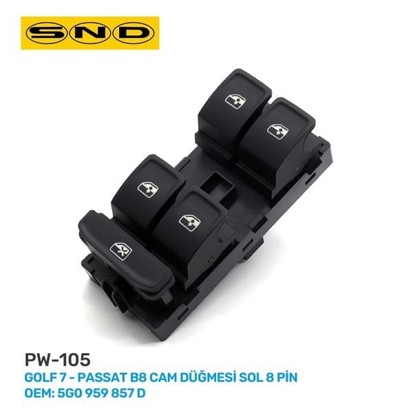 CAM DÜĞMESİ SOL 8 PİN GOLF7 PASSAT B8 OEM: 5G0 959 857 D
