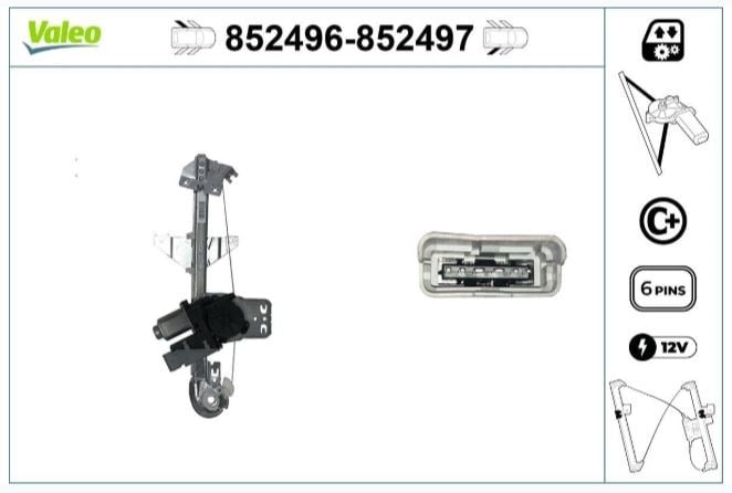 CAM MEKANİZMASI ARKA SAĞ PEUGEOT 307