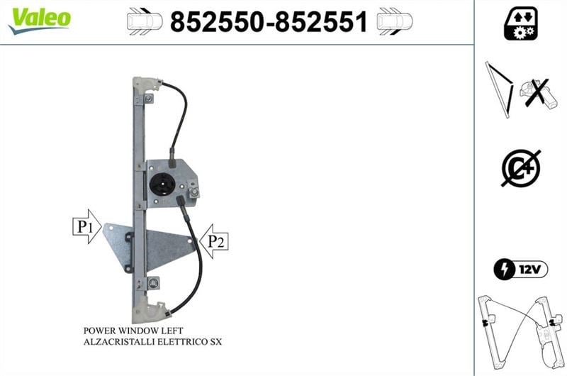 CAM MEKANİZMASI ÖN SAĞ CITROEN C1