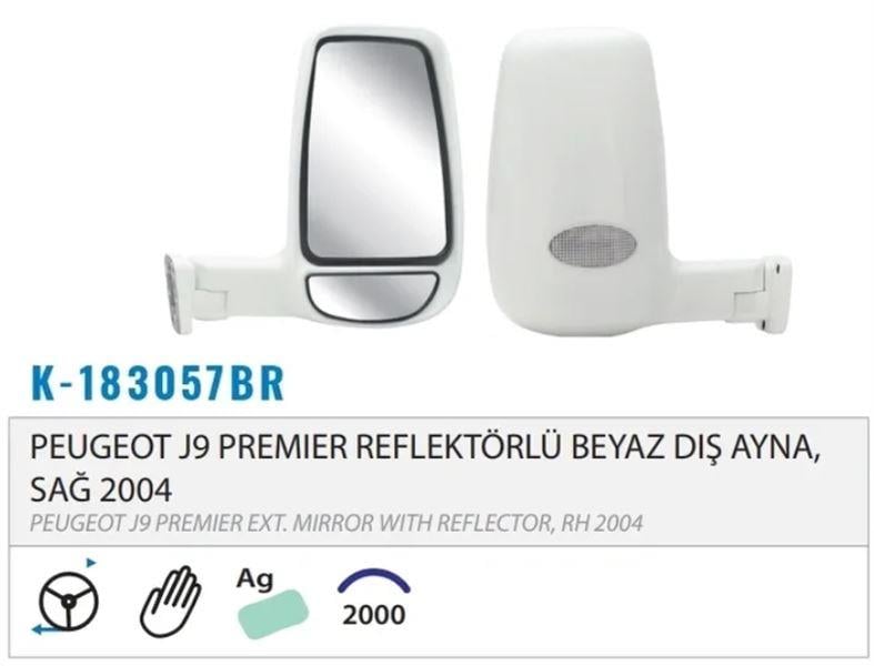 DIŞ DİKİZ AYNASI MEKANİK REFLEKTÖRLÜ BEYAZ SAĞ J9 PREMİER 04> M012.2311