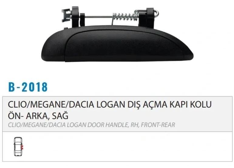 DIŞ KAPI KOLU ÖN ARKA SAĞ CLIO SYMBOL MEGANE LOGAN ODH500.2012