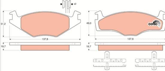 DISK BALATA VW-GOLF-JETTA/SEAT ON GDB459-1219 GDB454