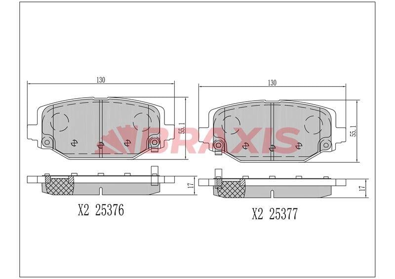 FREN BALATASI ARKA FREEMONT 2.0 CHRYSLER GRAND VOYAGER V RT 3.6 11> VOYAGER 2.8 11>14