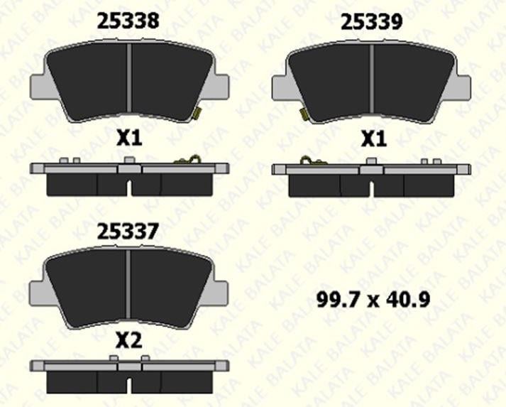 FREN BALATASI ARKA HYUNDAI ACCENT IV BLUE ACCENT IV SEDAN ELANTRA GRANDEUR İ20 İ20 ACTIVE İ20 COUPE İ30 İ30 COUPE İ30 CW İ40 İ40 CW SONATA V TUSCON 25337 157 05 ANS KD13 2533715705ANSKD13