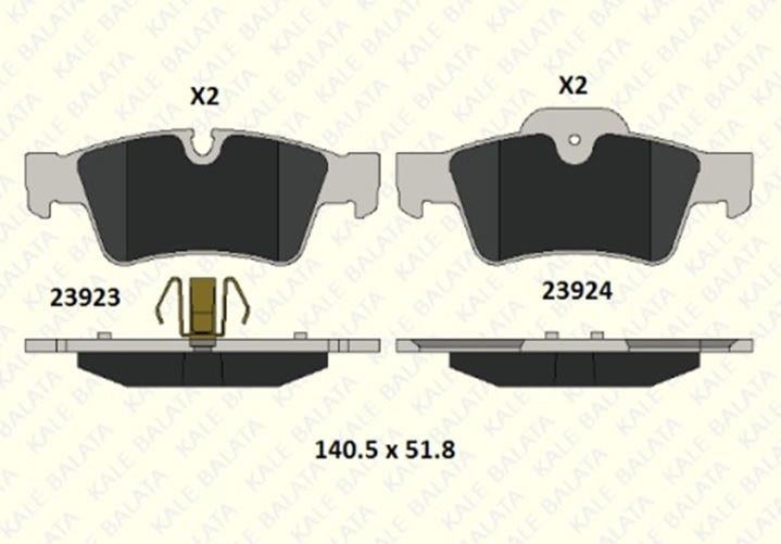 FREN BALATASI ARKA MERCEDES G SERİSİ (W463) M SERİSİ (W164) R SERİSİ (W251 V251) 23923 179 05 MSH KD11 2392317905MSHKD11