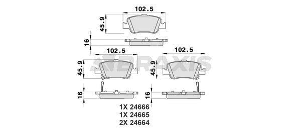 FREN BALATASI ARKA TOYOTA  AURIS 1.4 D4D 1.6 07-> COROLLA 1.4 D4D 1.6 07-12 IKAZ KABLOLU