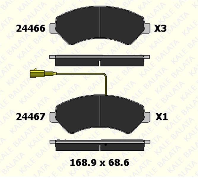 FREN BALATASI ÖN CITROEN JUMPER DUCATO BOXER MİNİBÜS/OTOBÜS PANELVAN/VAN PLATFORM ŞASİ 24466 190 25 ANS KD20 2446619025ANSKD20