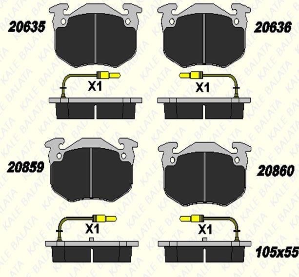 FREN BALATASI ÖN RENAULT CLİO - EXPRESS - R5 FİŞLİ 20635 180 05 ANS KD13