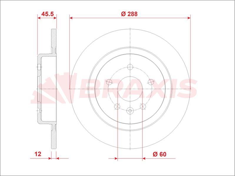 FREN DISKI ARKA  OPEL ASTRA K 15> 16 JANT 288MM