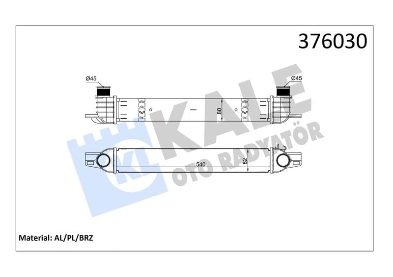 İNTERCOOLER PEUGEOT BIPPER BIPPER TEPEE CİTROEN NEMO 1.3HDI 15=> FİAT FIORINO QUBO 1.3MJT 15=> (EURO5 EURO6) [BRAZING] [540X82X80] TURBO RADYATÖRÜ AL/BRZ 540×82X80 309132 087038N