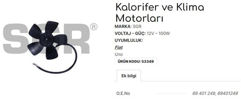 KALORİFER MOTORU UNO 69401249