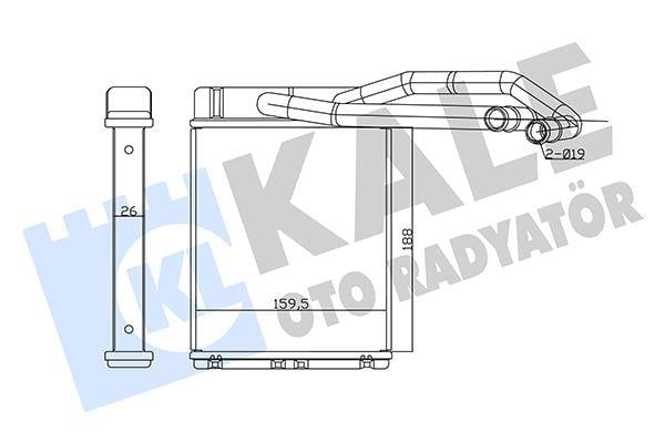KALORİFER RADYATÖRÜ HYUNDAI TERRACAN 2.5TD 2.9CRDI 01<06 BORULU [BRAZING AL/AL] [188X159.5X26]