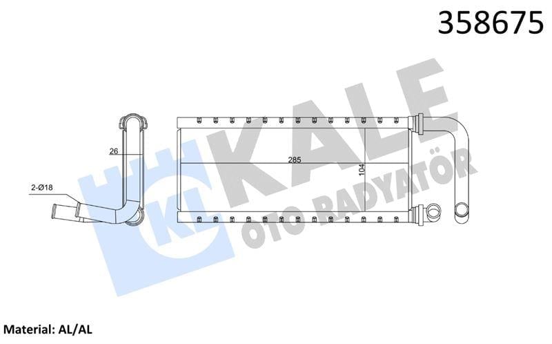 KALORİFER RADYATÖRÜ ISUZU NPR 75 BORULU 26MM BRAZI NG AL/AL
