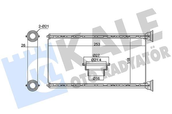 KALORİFER RADYATÖRÜ SUBARU FORESTER IMPREZA XV 08=> BORUSUZ [BRAZING AL/AL] [118X253X2635]
