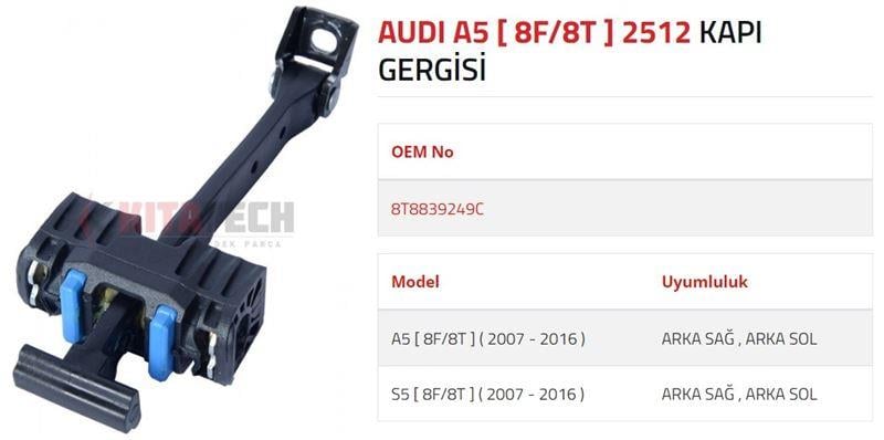 KAPI GERGİSİ A5  S5 ARKA 2007-2016