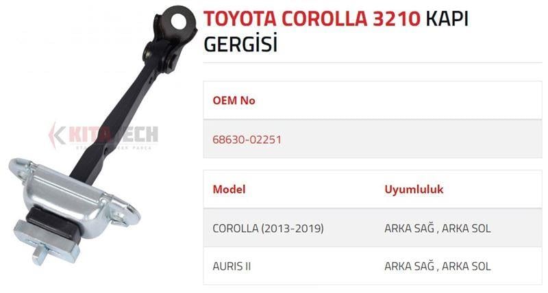 KAPI GERGİSİ COROLLA AURIS II ARKA 2013-2019