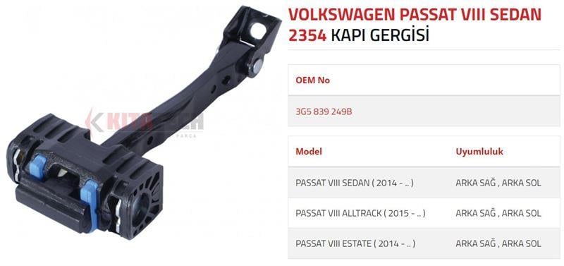 KAPI GERGİSİ PASSAT ARKA 2015-