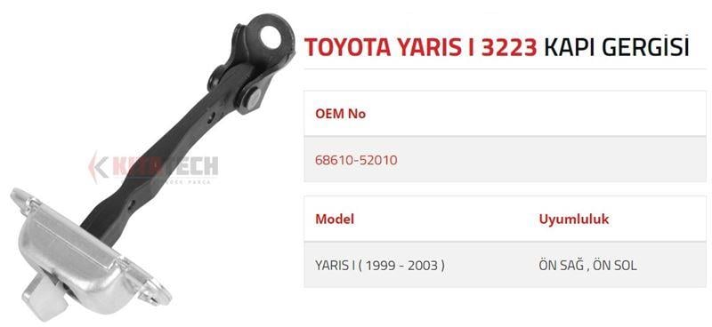 KAPI GERGİSİ YARIS I ÖN 1999 2003