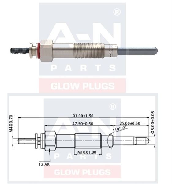 KIZDIRMA BUJİSİ 6,5V NISSAN SUNNY-CHERRY1.7 D 1106516A05