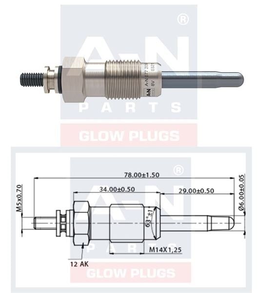 KIZDIRMA BUJİSİ 8V OPEL REKORD D 2.0 DOPEL REKORD D 2.1 D 1214302