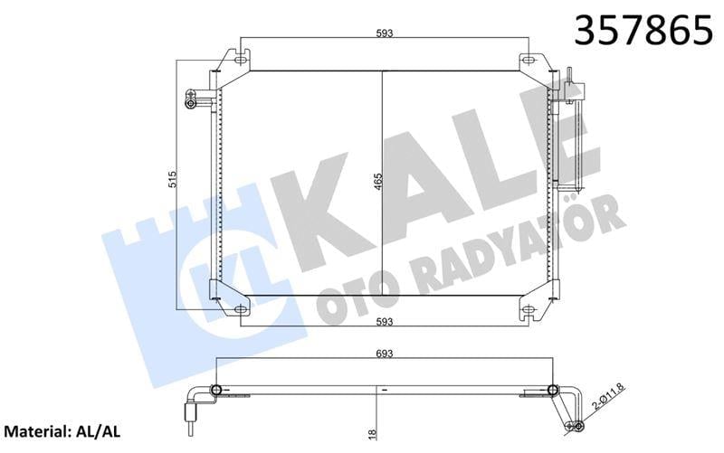 KLİMA RADYATÖRÜ CHEVROLET TRAILBLAZER - SAAB 9-7X AL/BRZ KURUTUCUSUZ