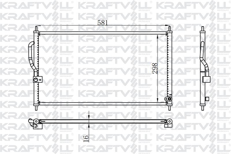 KLIMA RADYATORU HONDA CRV 1996 2001 (581×366×16)