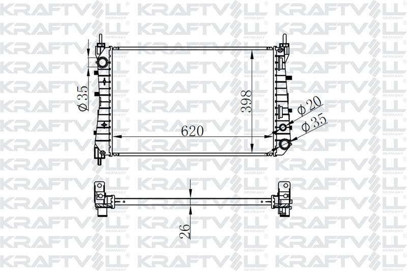 MOTOR RADYATORU (621×395×26) LINEA 1,3 MULTIJET 07-> MANUEL> BRAZING