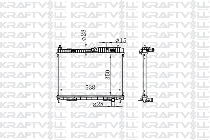 MOTOR SU RADYATORU FIESTA 1,25 16V / 1,4 16V 08 /> B MAX 1,4 16V 12 />  (350*538*18) BRAZING (MT)