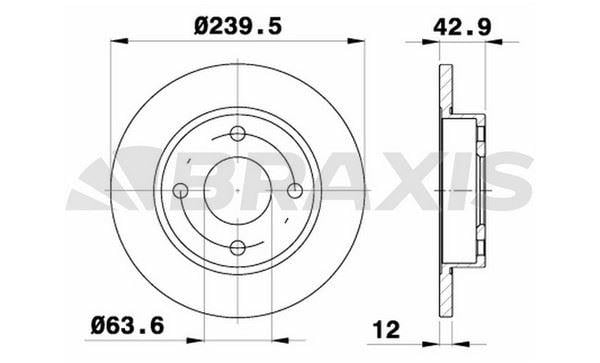 ON FREN AYNASI FIESTA III / IV 89>000 FORD KA 96>00 MAZDA 121 III 96>03 OLCU : (240 X 12 * 4B)