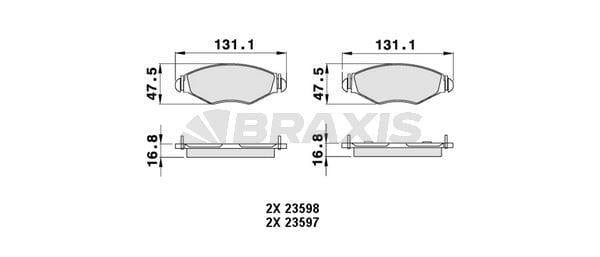ON FREN BALATASI P206 1.4HDI 1.1 / 1.4 / 1.6 / 1.9 98> P206+ (T3E)1.4 / 1.6 06>KANGOO 1.9D (CELIK SEGMANL