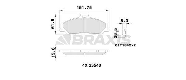 ON FREN BALATASI RANGER 2,5TD 4X4 04> 2,5,2,5D 4X4 99>02 06>11 MAZDA B2500 01>03 BT 50