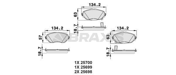 ON FREN BALATASI TOYOTA COROLLA 2013->  AURIS 2012-> 1.33 1.6 BENZINLI 1.4 D4D DIZEL