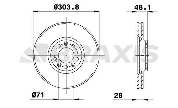ON FREN DISK AYNASI HAVALI C4 P508 1.6VTI / 1.6THP / 1.6HDI / 2.0HDI / 2.2HDI 10> 304mm P308 II 1.2VTI / 1.6 /