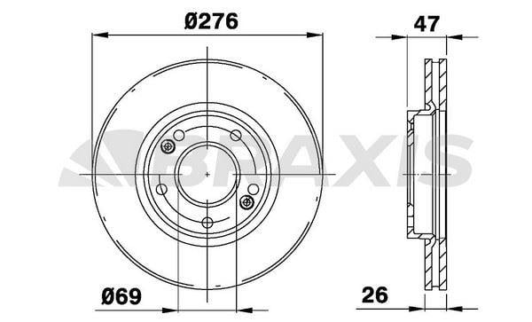 ON FREN DISK AYNASI HAVALI HYUNDAI SANTAFE 2.0 01-06 TRAJET 2.0 00-> (276MM)