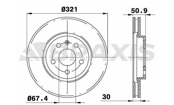 ON FREN DISK AYNASI HAVALI OPEL INSIGNIA 08> 9 5 (YS3G) 10> (17 JANT) / (321×30×5DLx)***