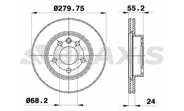 ON FREN DISK AYNASI HAVALI TRANSPORTER T4 1.9D / TD 2.4D 2.5TDI 96>03