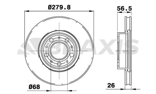 ON FREN DISK AYNASI VOLVO 740 2.0 2.3 (87 92) 2.0T (90 91) / (280x26x24xHAVALI)