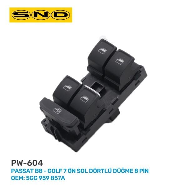 ÖN SOL DÖRTLÜ DÜĞME 8 PİN PASSAT B8 GOLF 7 OEM: 5GG 959 857A