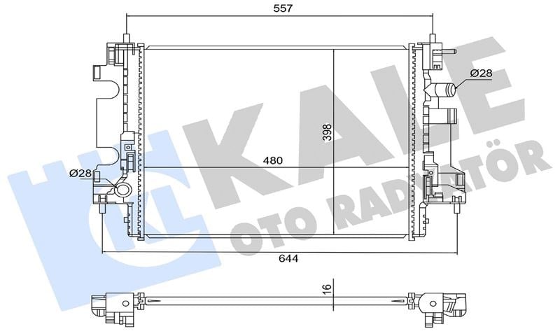RADYATÖR RENAULT TWINGO III SMART FORFOUR FORTWO 0.9 1.0 14=> (MT) [BRAZING] [398X480X16] AL/BRZ 398×480X16 59274 120126N