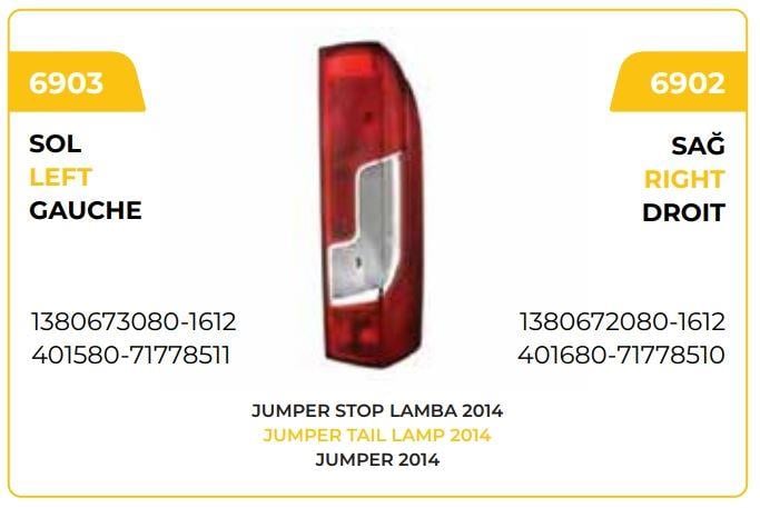 STOP LAMBASI FİAT DUCATO BOXER JUMPER SOL 2014 -->