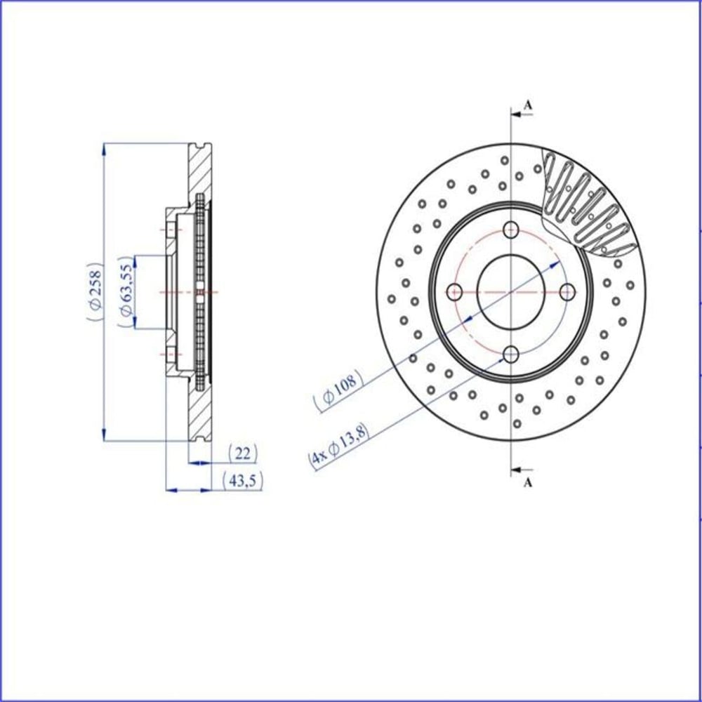 FREN DİSKİ ÖN (258MM)( FORD : FOCUS 98-02 - FİESTA 02- ) ( MAZDA 2 03- )PERFORMANS