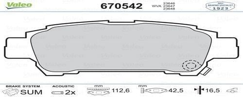 FREN BALATASI ARKA AVENSIS VERSO 2.0 VVTI 01>09 AVENSIS VERSO 2.0 D4D 01>05
