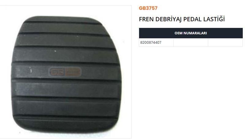 FREN DEBRİYAJ PEDAL LASTİĞİ MASTER III-MEGANE III- TRAFIC II-NV400-MOVANO B