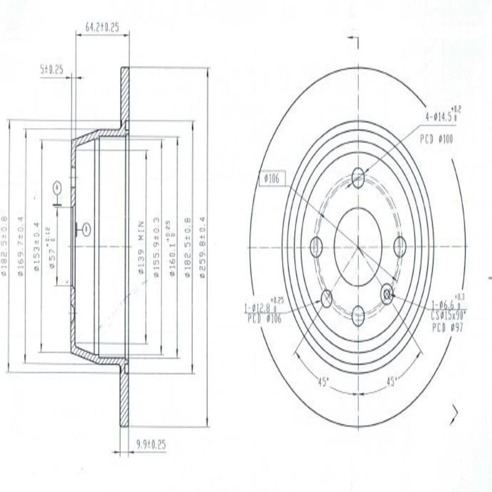FREN DISK ARKA -(OPEL : ASTRA F 1992>1998 OPEL : VECTRA A 1988>1995   )